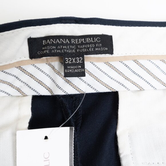 Banana Republic Mason Chino 32x32 Athletic Tapered Rapid Movement Pant Navy Blue - Picture 4 of 13